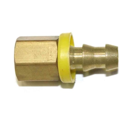 Easy Lock Brass Hose Fittings, Connectors, 3/8 Inch Push-Lock Barb X 1/4 Inch Female NPT End, PK 50